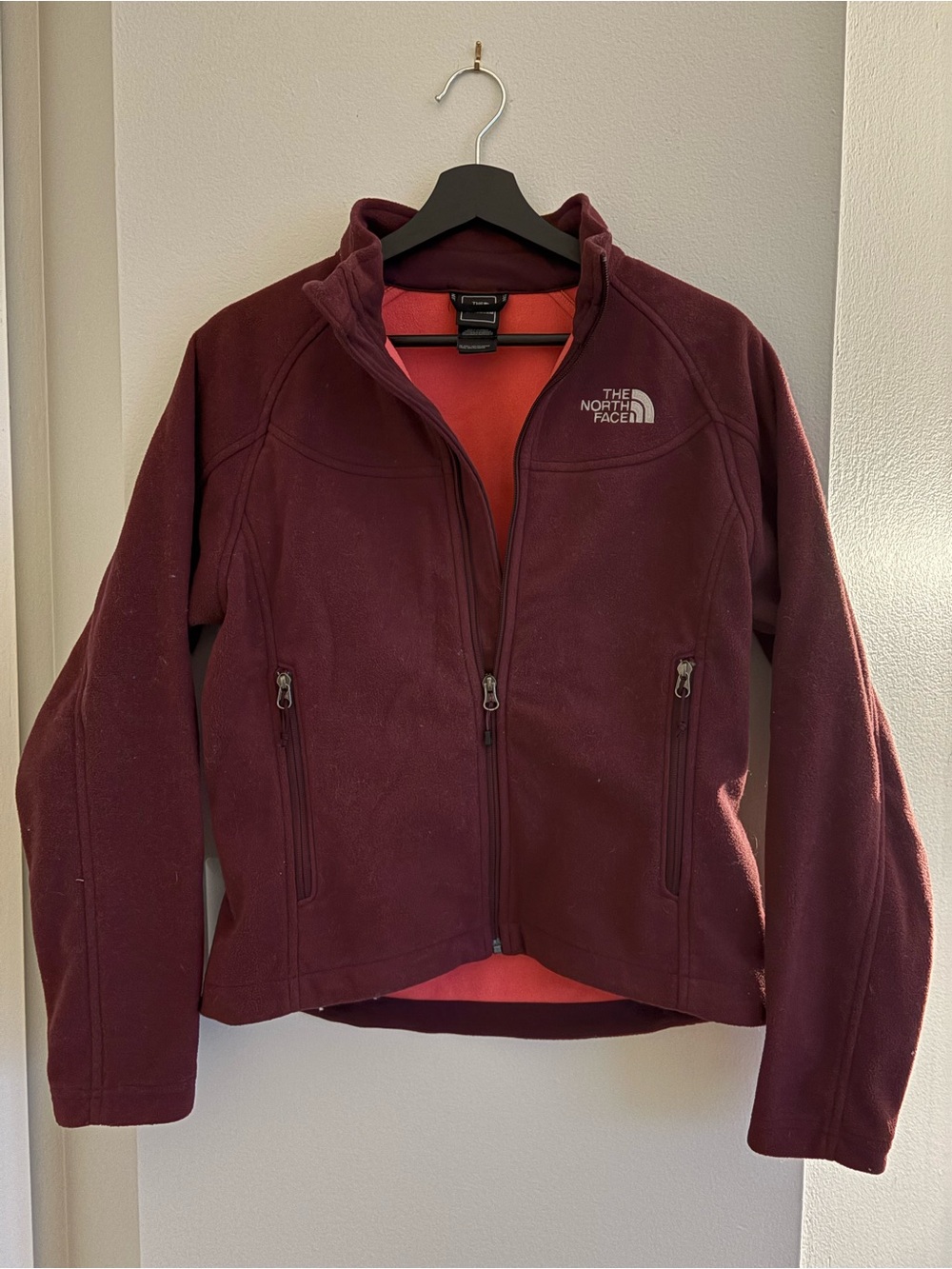 The North Face Women's Maroon Full-Zip Structured Fleece Jacket